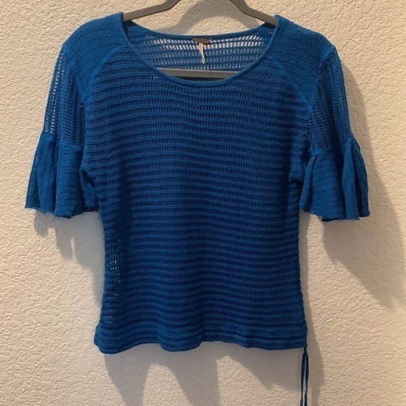 Free People Tops - Free People Blue Knit Women's Top
